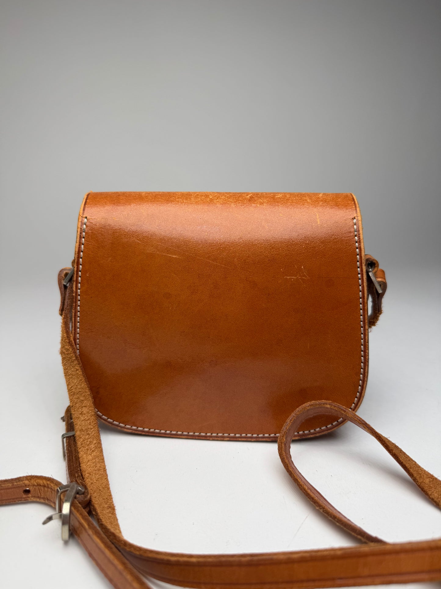 Vintage Courreges Leather Crossbody / Shoulder Bag Brown