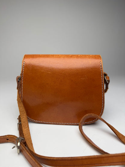 Vintage Courreges Leather Crossbody / Shoulder Bag Brown