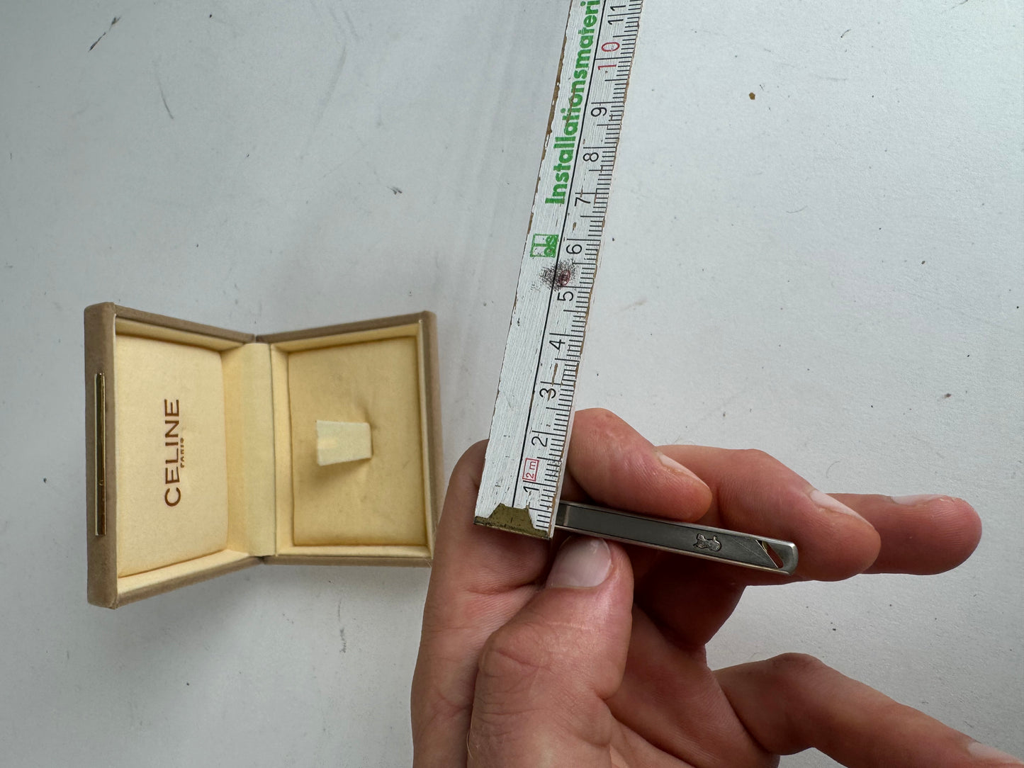 Vintage Celine Paris Money/Tie Clamp Silver Gold