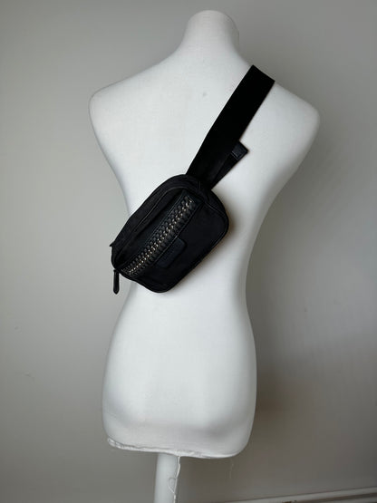 Vintage Stella McCartney Nylon Crossbody Bag Black Silver