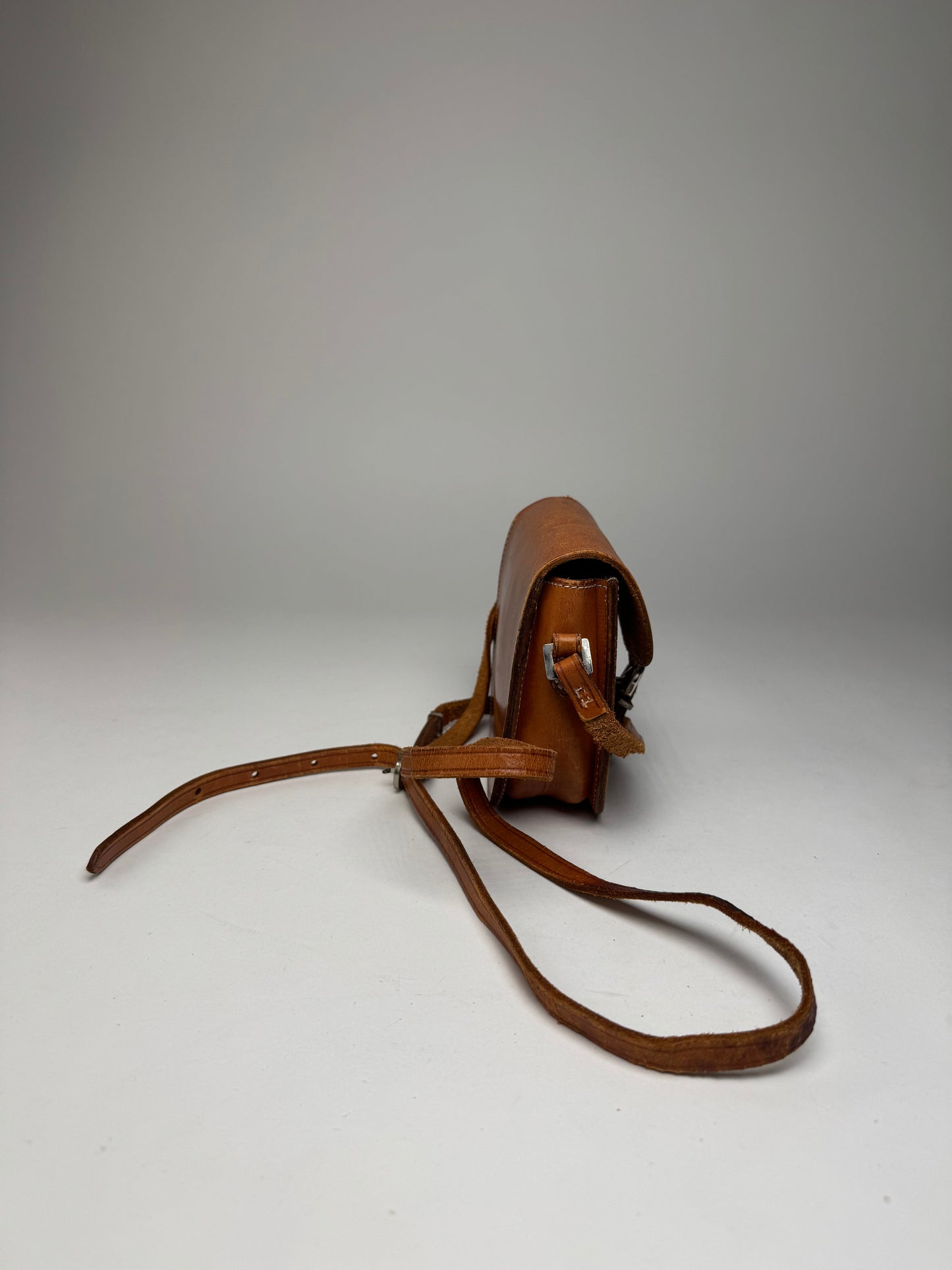 Vintage Courreges Leather Crossbody / Shoulder Bag Brown