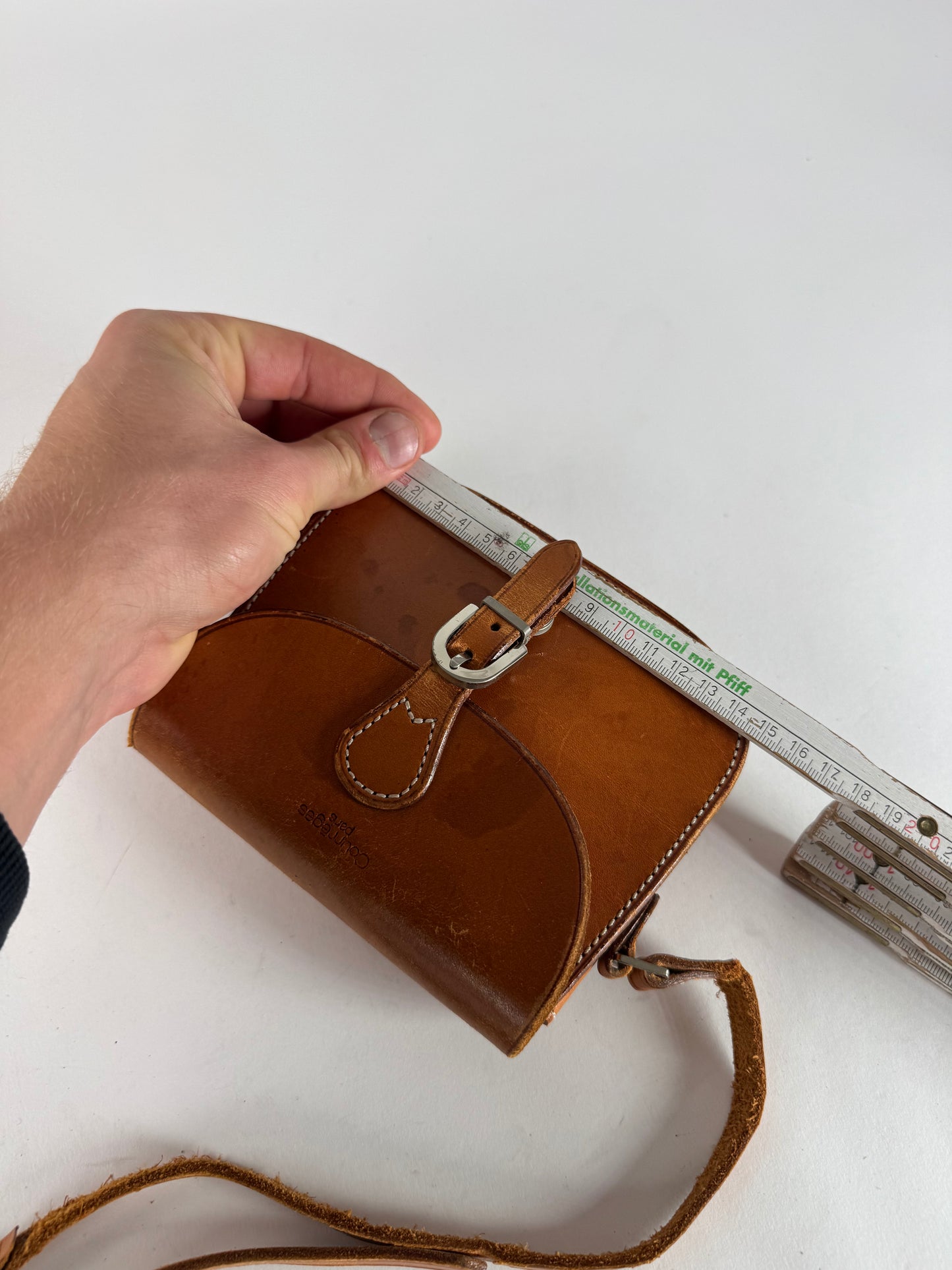 Vintage Courreges Leather Crossbody / Shoulder Bag Brown