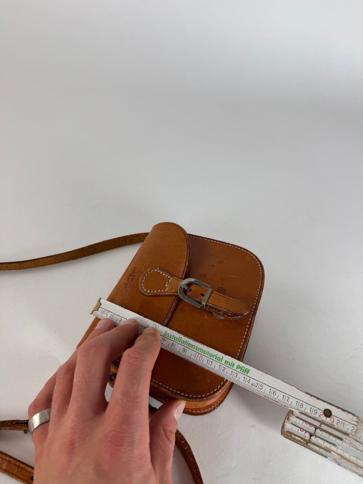 Vintage Courreges Leather Crossbody / Shoulder Bag Brown