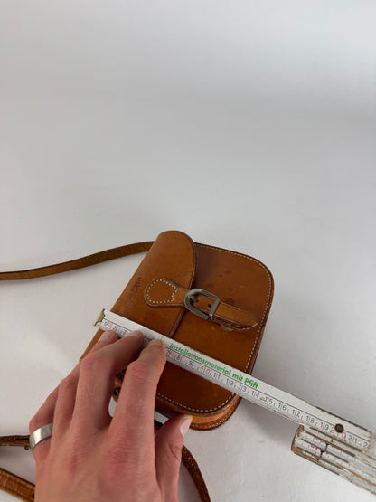 Vintage Courreges Leather Crossbody / Shoulder Bag Brown