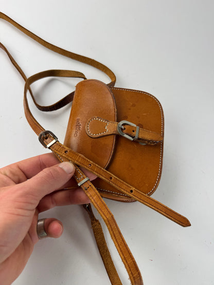 Vintage Courreges Leather Crossbody / Shoulder Bag Brown