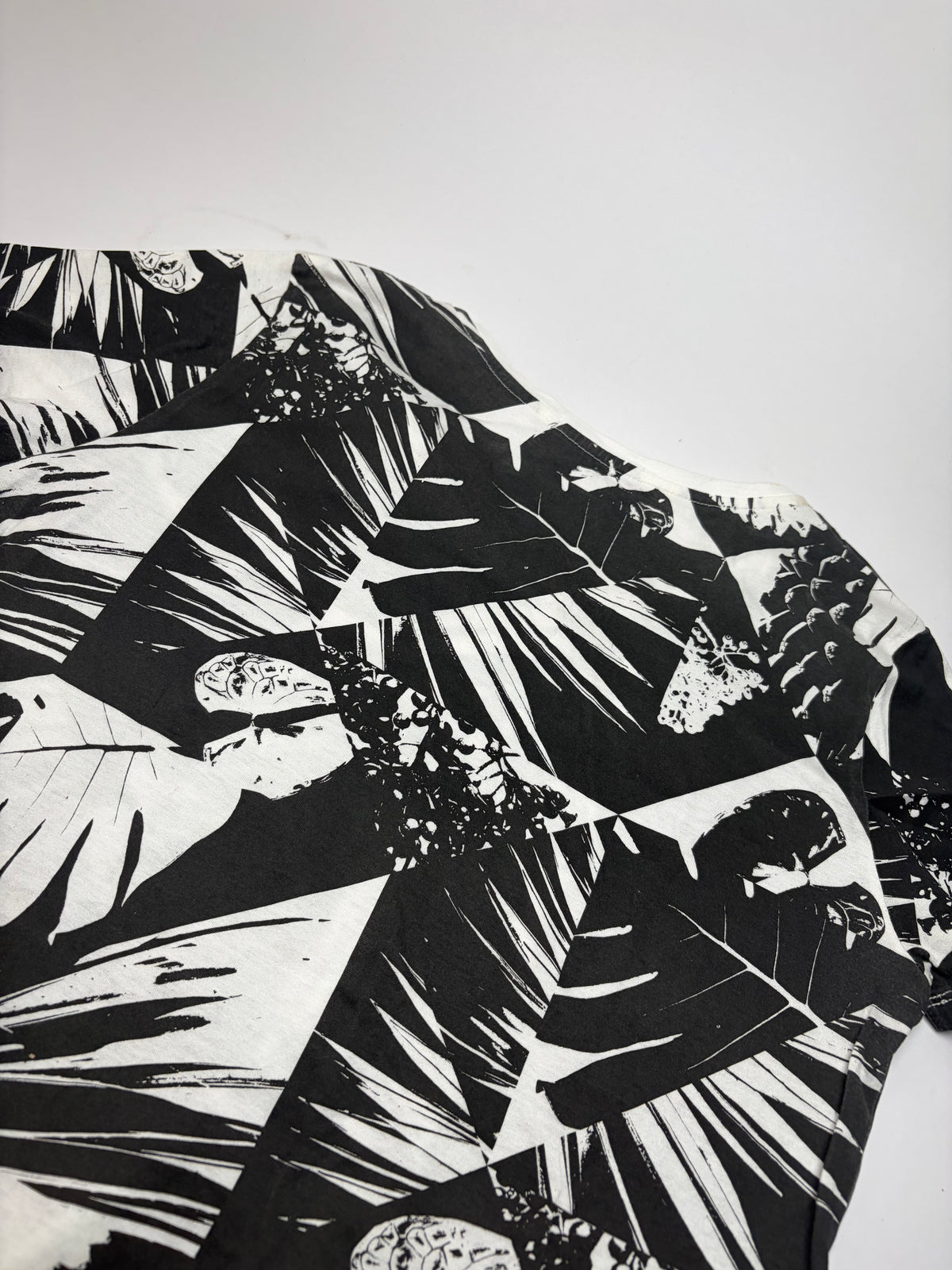 Vintage Issey Miyake Geometric Palm Print Cotton Top Late 2000s M