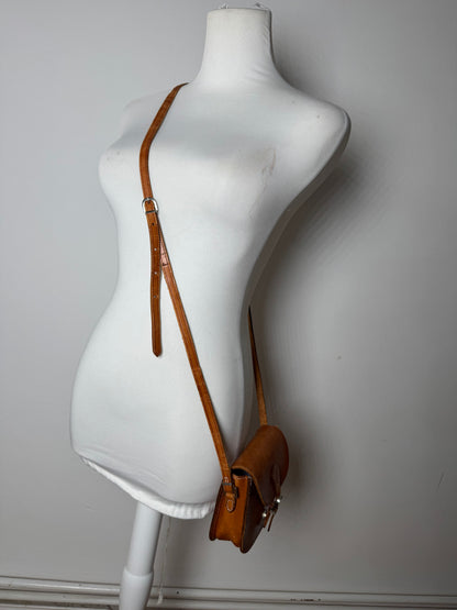 Vintage Courreges Leather Crossbody / Shoulder Bag Brown