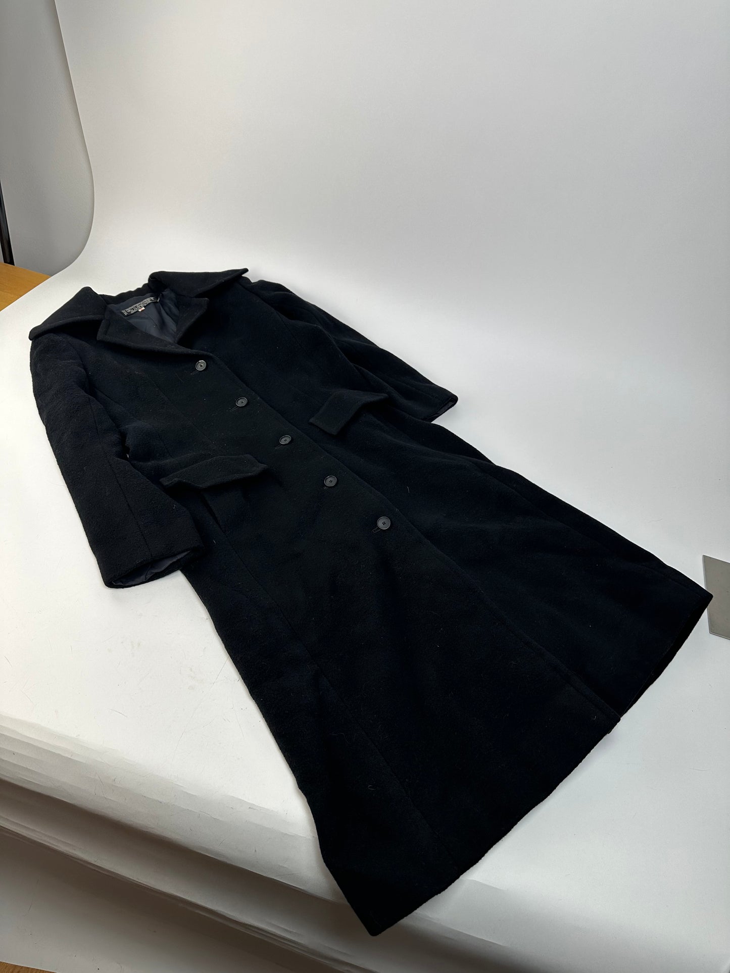 Vintage Givenchy Nouvelle Boutique Wool Long Coat Black S