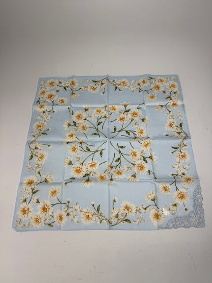 Vintage Balmain Floral Scarf Light-Blue Yellow white
