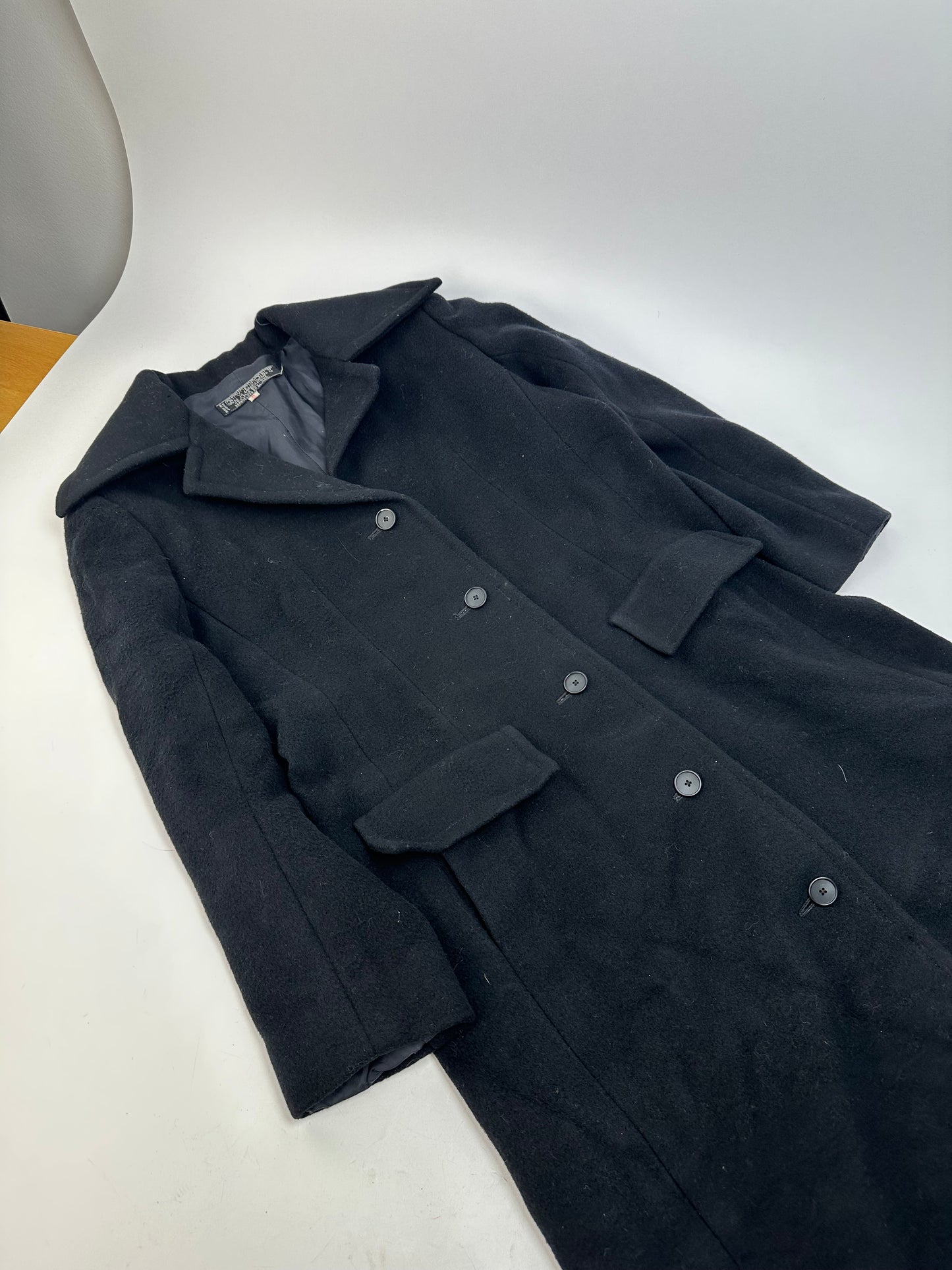 Vintage Givenchy Nouvelle Boutique Wool Long Coat Black S