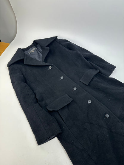 Vintage Givenchy Nouvelle Boutique Wool Long Coat Black S