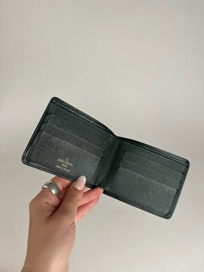 Vintage Louis Vuitton Taiga Leather Card holder green