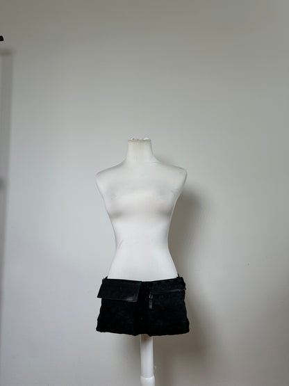Vintage Gucci GG Supreme Belt Bag Black Silver