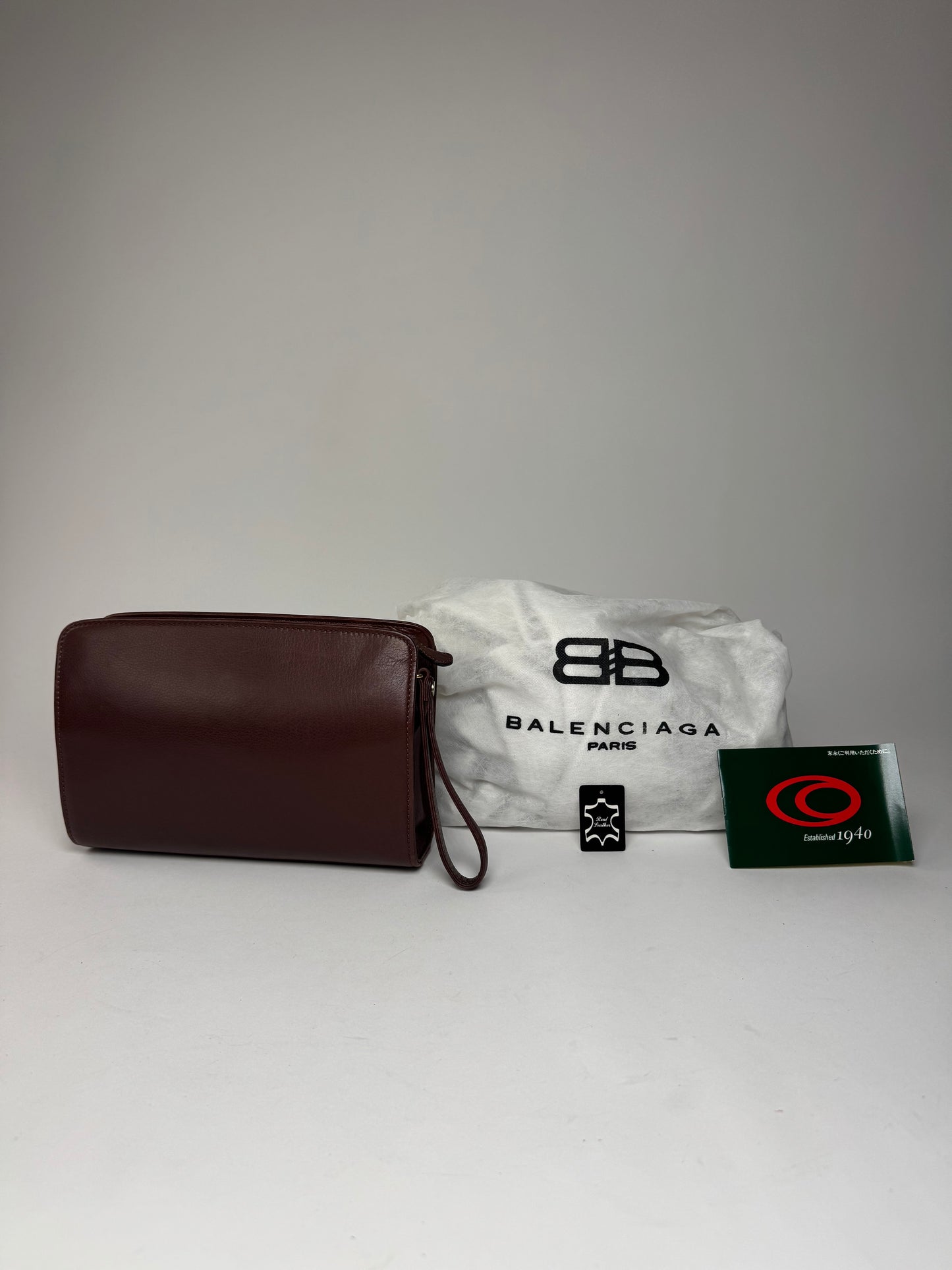 Vintage Balenciaga Leather Clutch Brown
