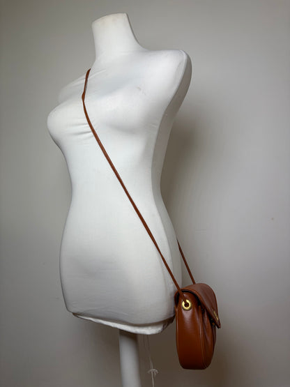 Vintage Givenchy Leather Shoulder Bag Brown Gold-tone Snap