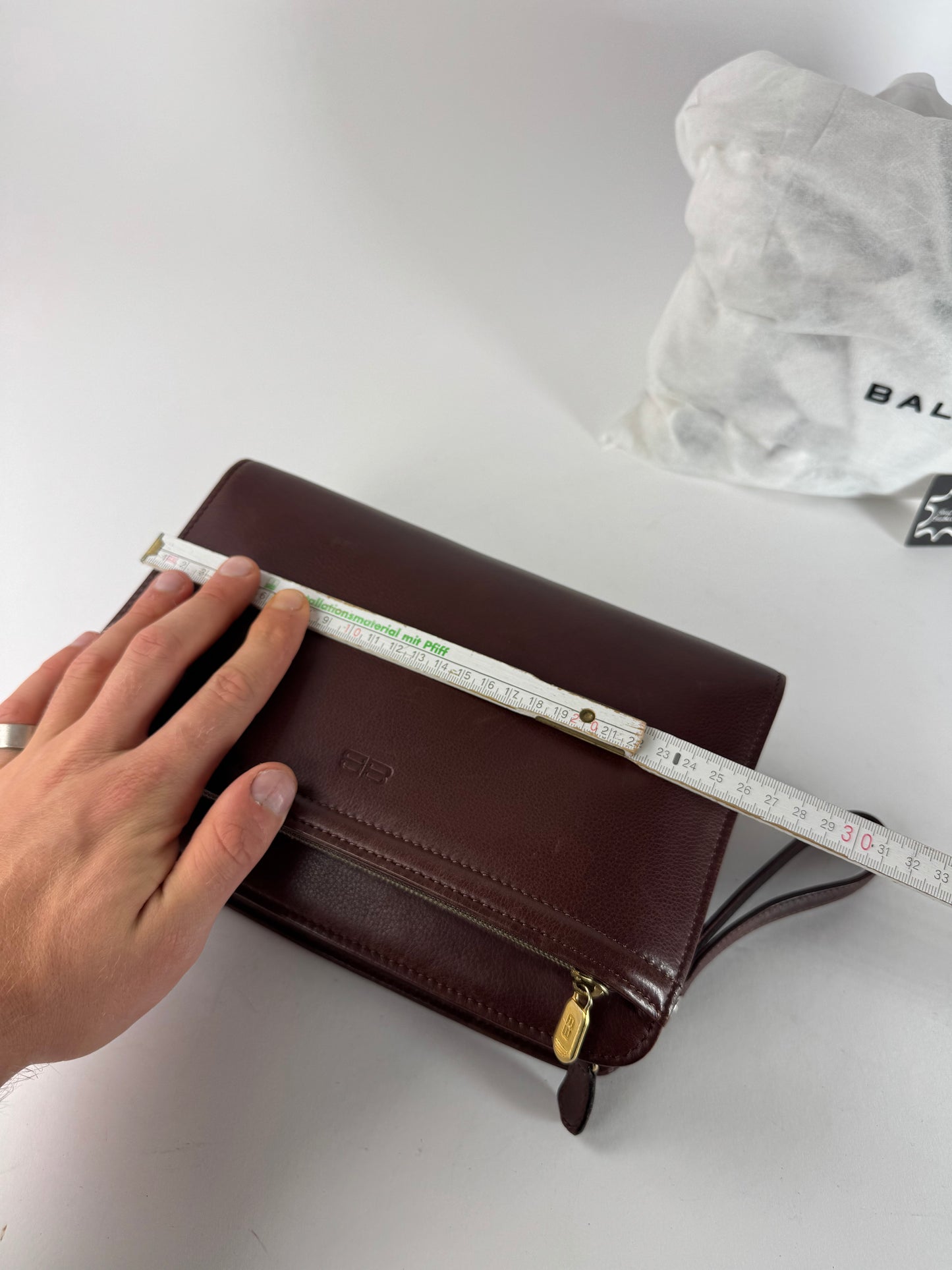 Vintage Balenciaga Leather Clutch Brown