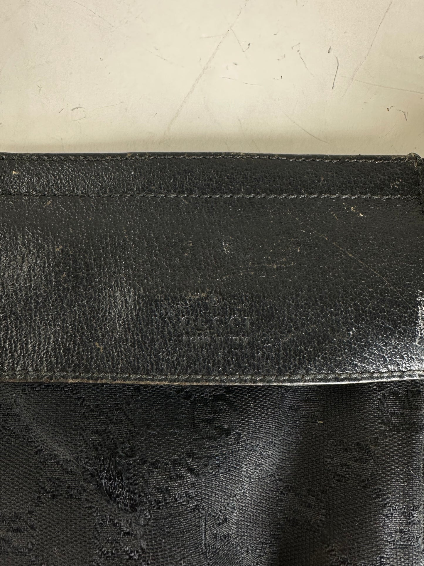 Vintage Gucci GG Supreme Belt Bag Black Silver