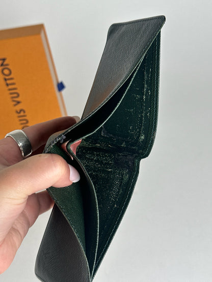 Vintage Louis Vuitton Taiga Leather Card holder green