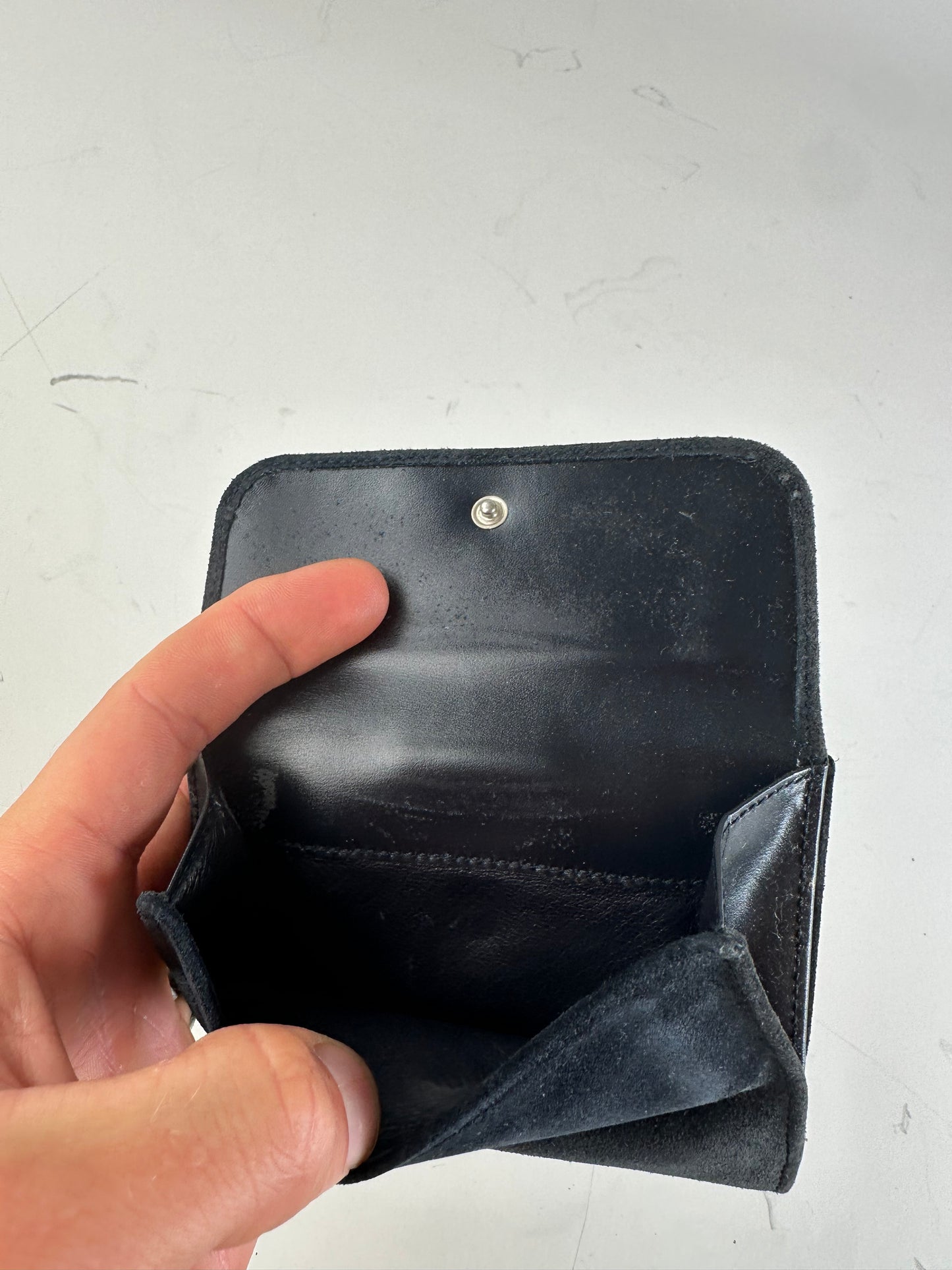 Vintage Gucci Suede Leather Trim Wallet Black Silver
