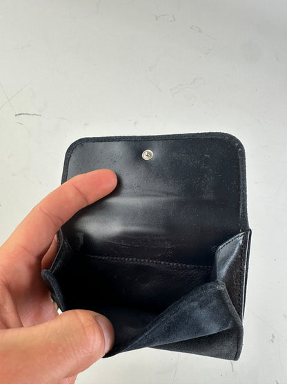 Vintage Gucci Suede Leather Trim Wallet Black Silver