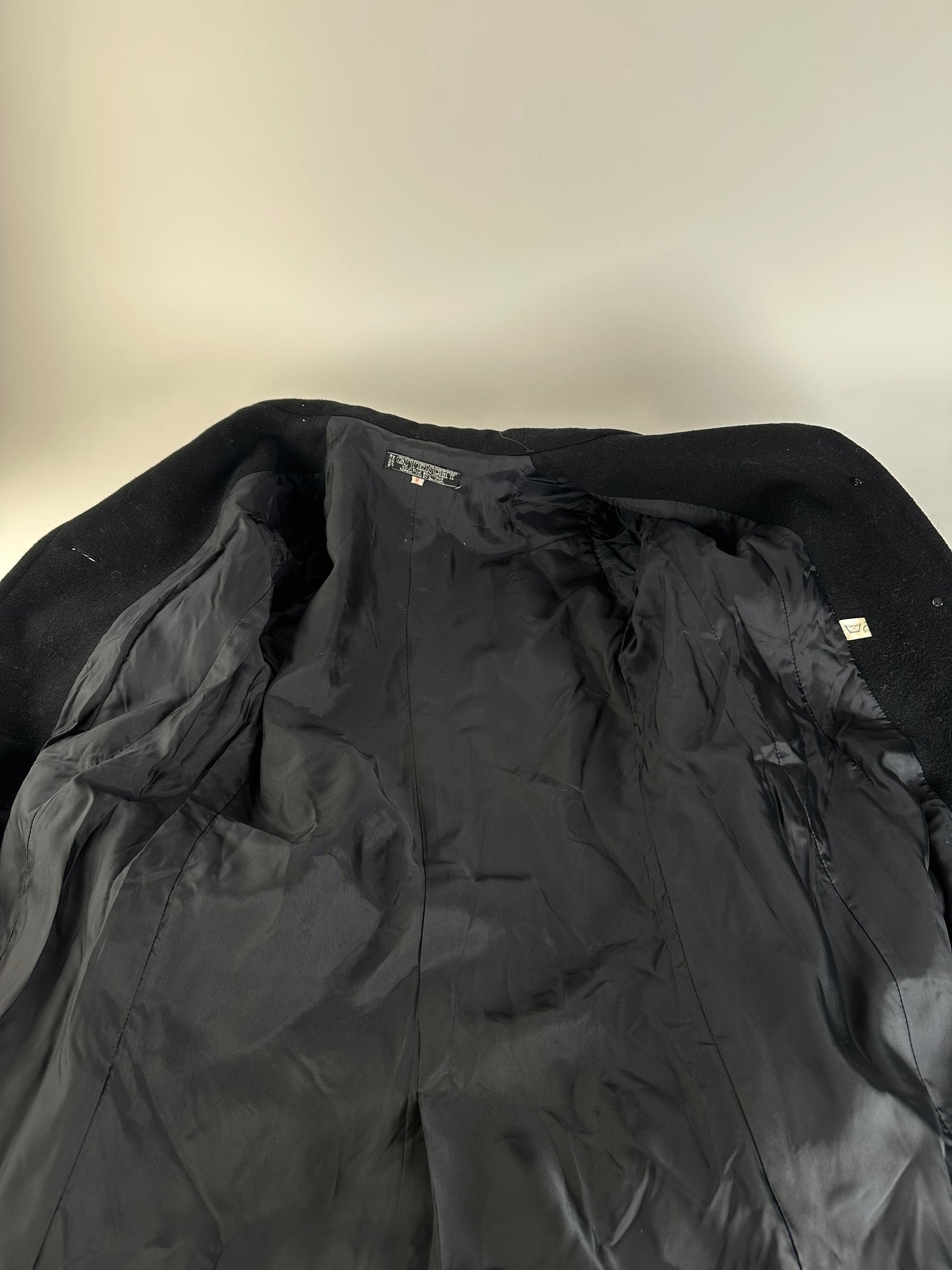 Vintage Givenchy Nouvelle Boutique Wool Long Coat Black S