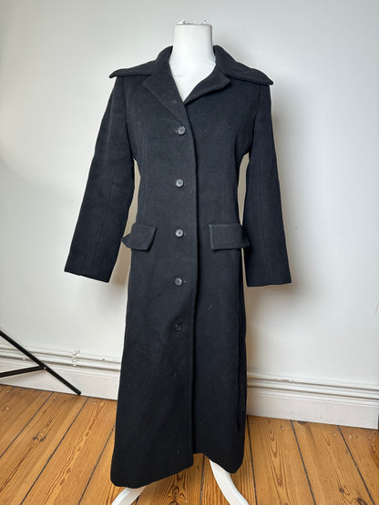 Vintage Givenchy Nouvelle Boutique Wool Long Coat Black S