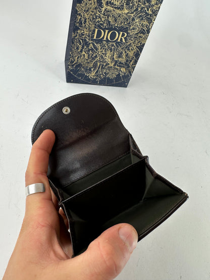 Vintage Dior Oblique Monogram Leather Wallet Brown