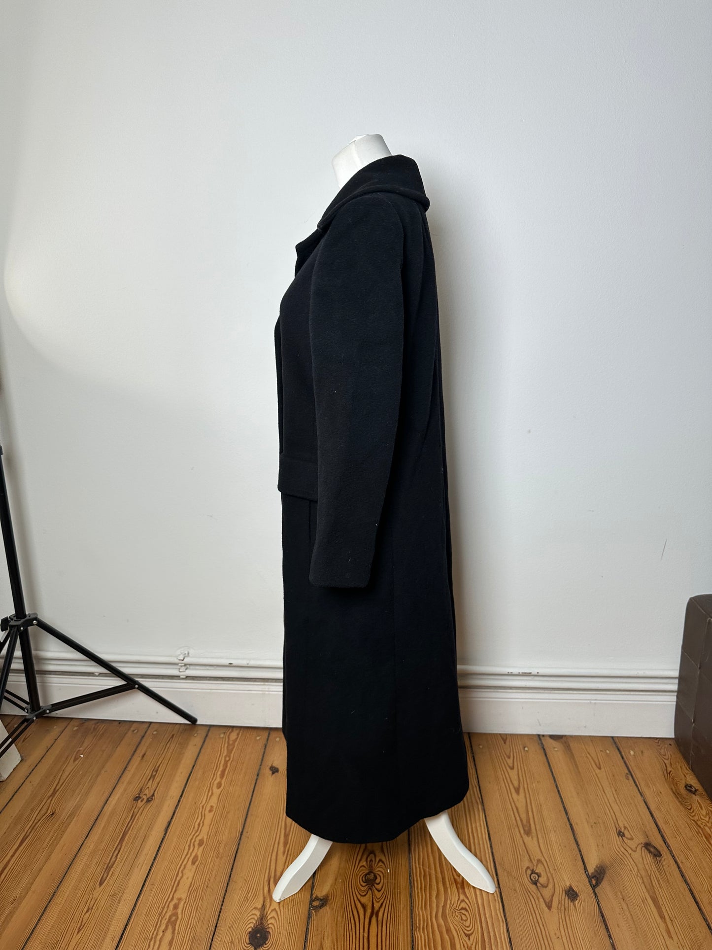 Vintage Givenchy Nouvelle Boutique Wool Long Coat Black S
