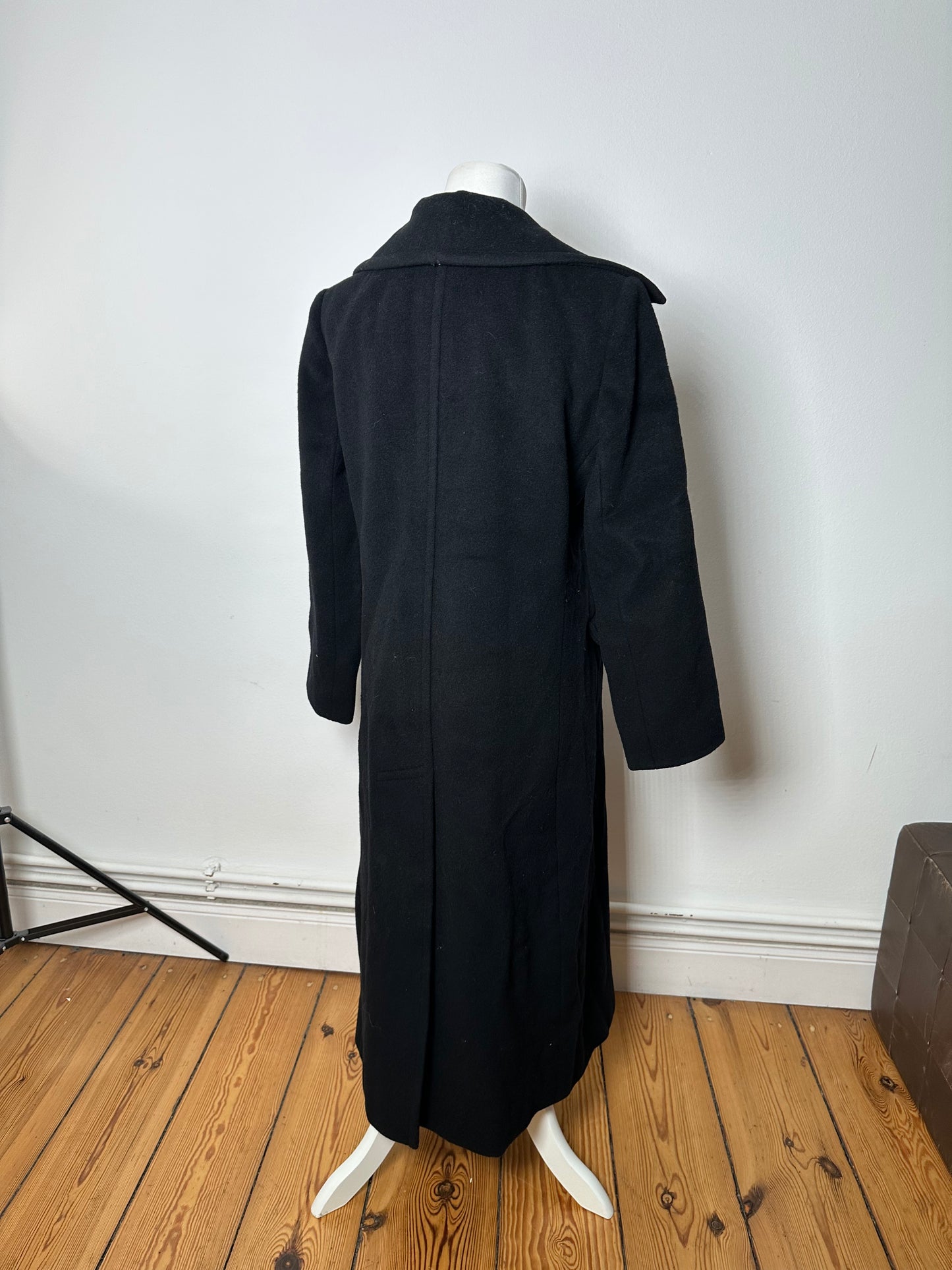 Vintage Givenchy Nouvelle Boutique Wool Long Coat Black S