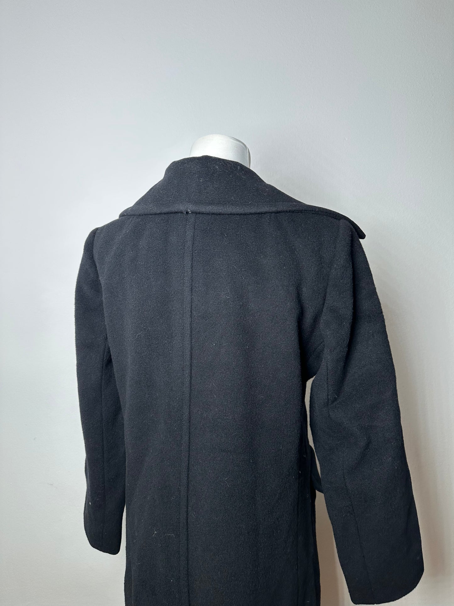 Vintage Givenchy Nouvelle Boutique Wool Long Coat Black S