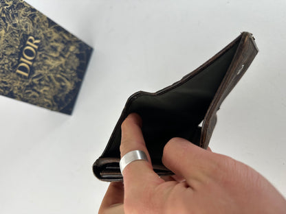 Vintage Dior Oblique Monogram Leather Wallet Brown