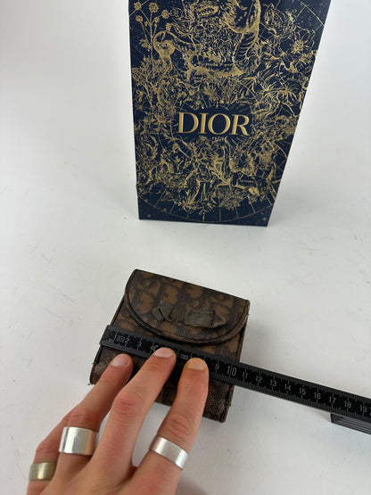 Vintage Dior Oblique Monogram Leather Wallet Brown