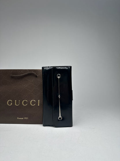 Vintage Gucci patent leather wallet black