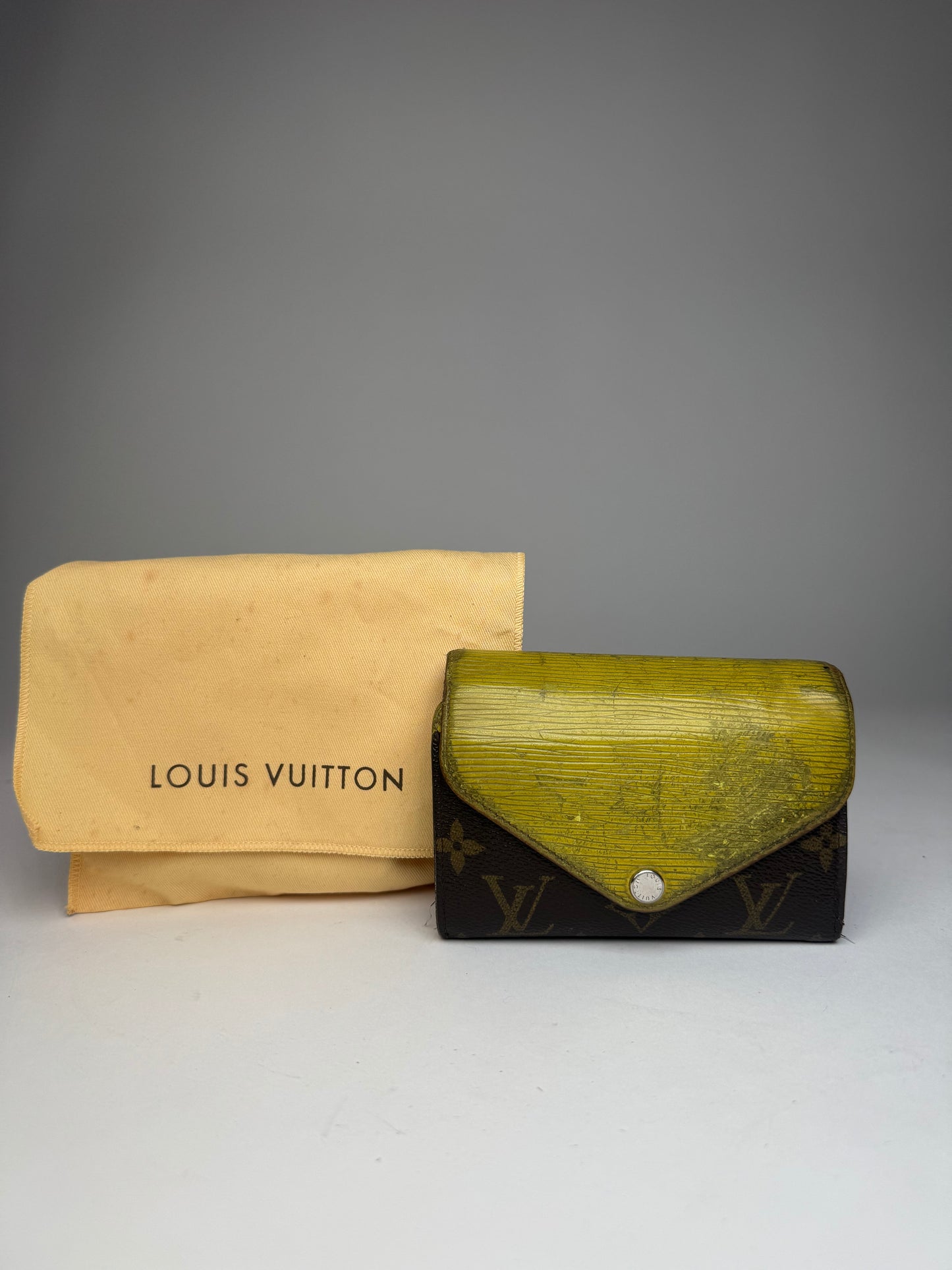 Vintage Louis Vuitton Monogram EPI Leather Wallet Yellow Brown