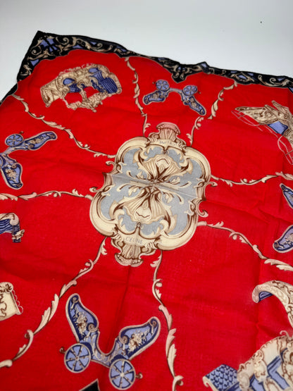 Vintage Celine Scarf red black