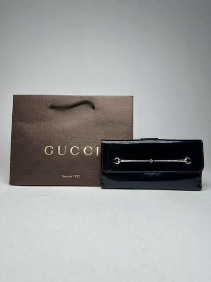 Vintage Gucci patent leather wallet black