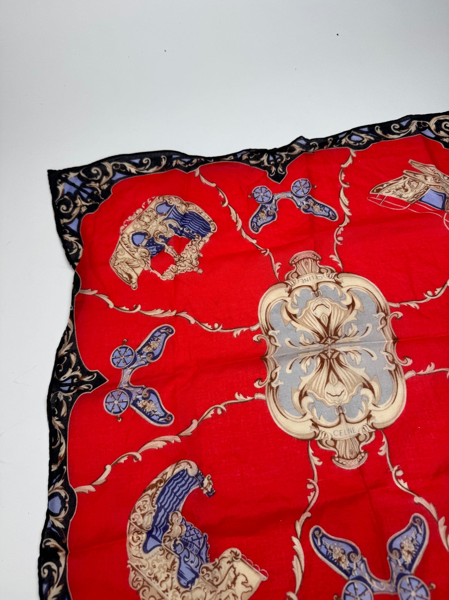 Vintage Celine Scarf red black