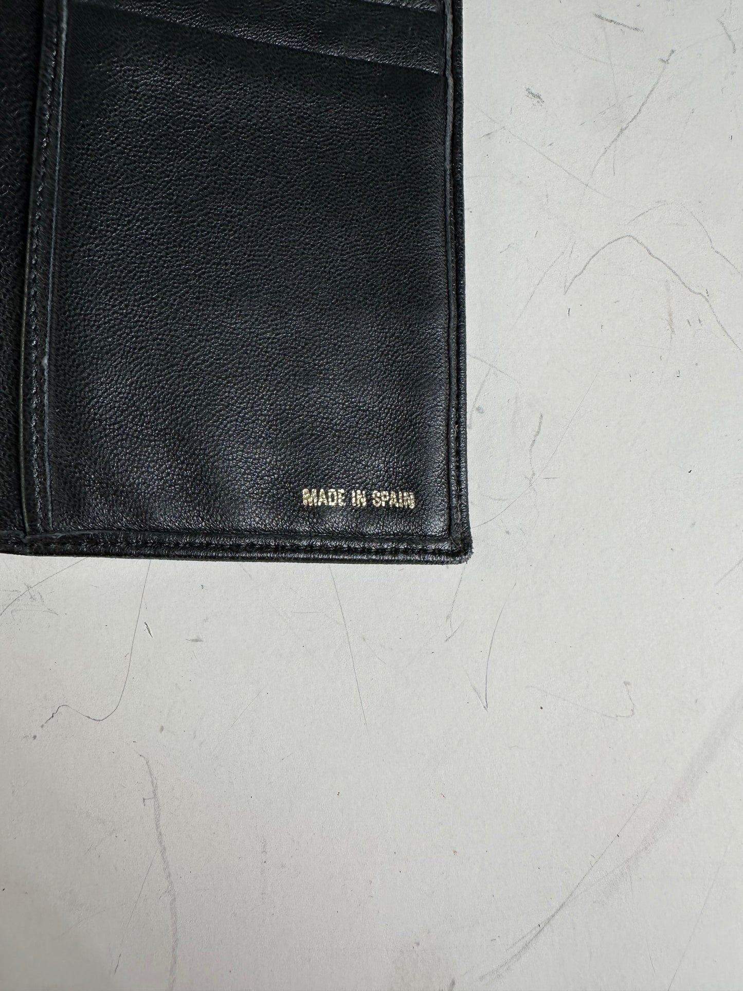 Vintage Dior Leather Long Wallet Black Gold