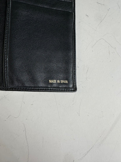 Vintage Dior Leather Long Wallet Black Gold