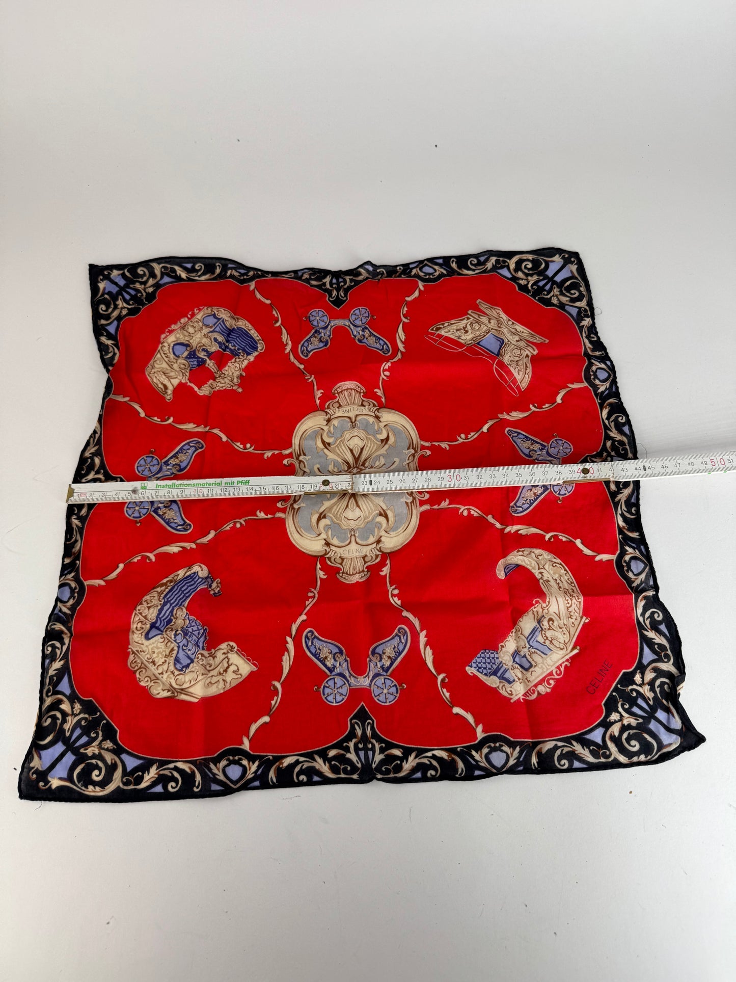 Vintage Celine Scarf red black