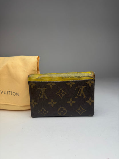 Vintage Louis Vuitton Monogram EPI Leather Wallet Yellow Brown