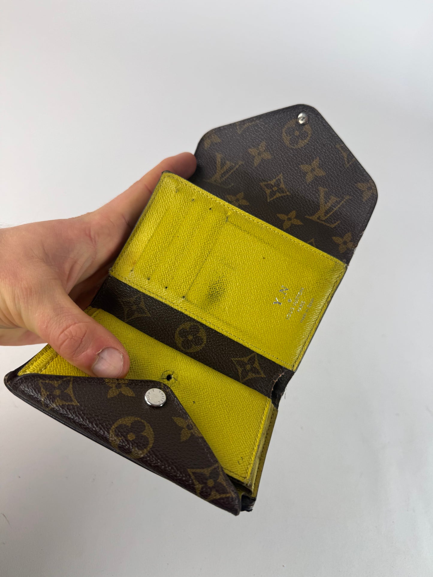 Vintage Louis Vuitton Monogram EPI Leather Wallet Yellow Brown