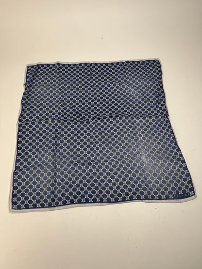 Vintage Celine Paris Triumphe monogram scarf navy white