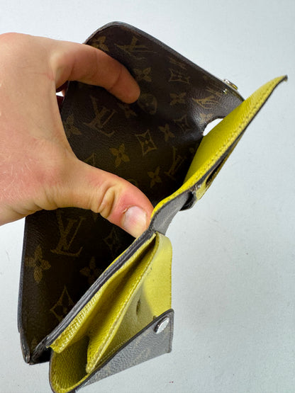 Vintage Louis Vuitton Monogram EPI Leather Wallet Yellow Brown