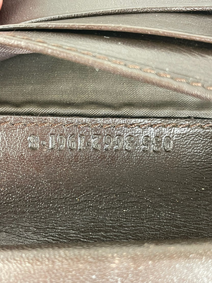 Vintage Gucci Leather Wallet Dark Brown Gold Clasp