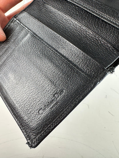 Vintage Dior Leather Canvas Wallet Black Silver