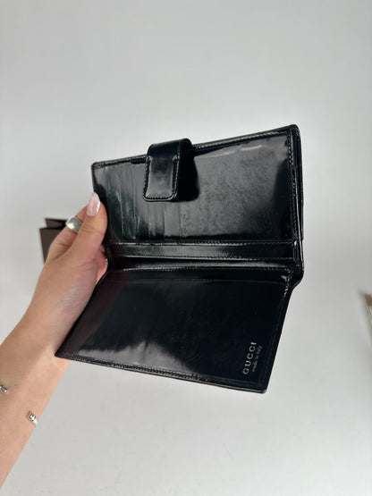 Vintage Gucci patent leather wallet black