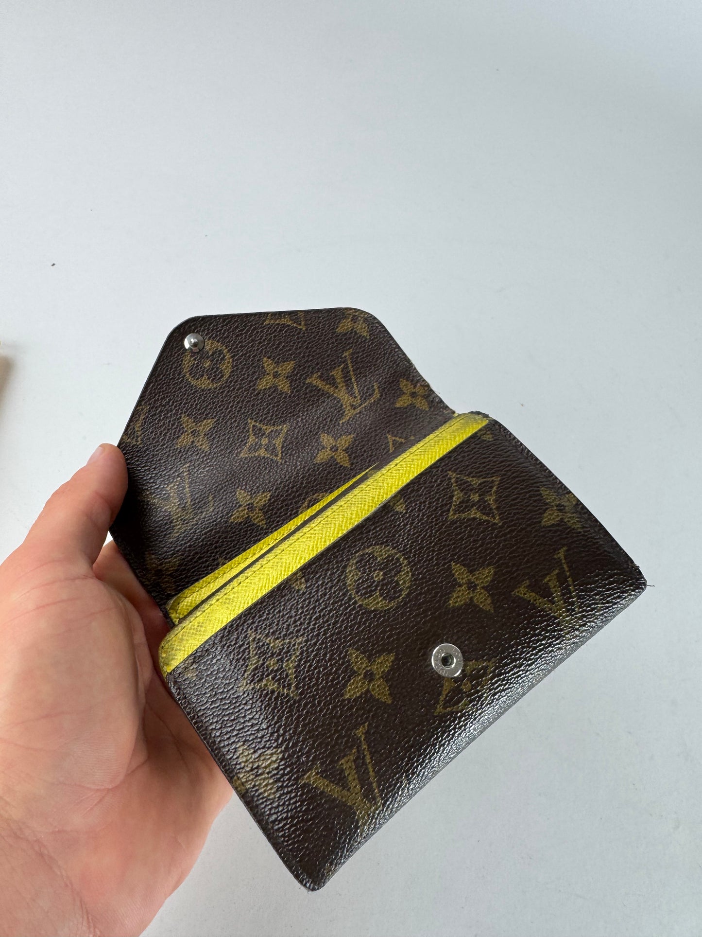 Vintage Louis Vuitton Monogram EPI Leather Wallet Yellow Brown