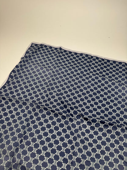 Vintage Celine Paris Triumphe monogram scarf navy white