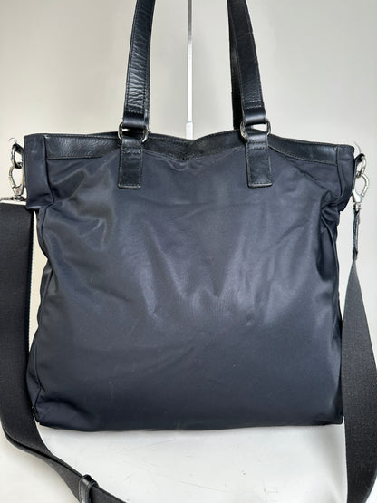 Vintage Burberry Nylon Tote Bag Black Silver